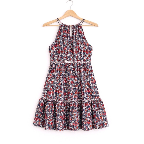 Tucker + Tate Other - Tucker + Tate Girls XL 14/16 Floral Halter Tiered Dress Grey Red Blue Boho